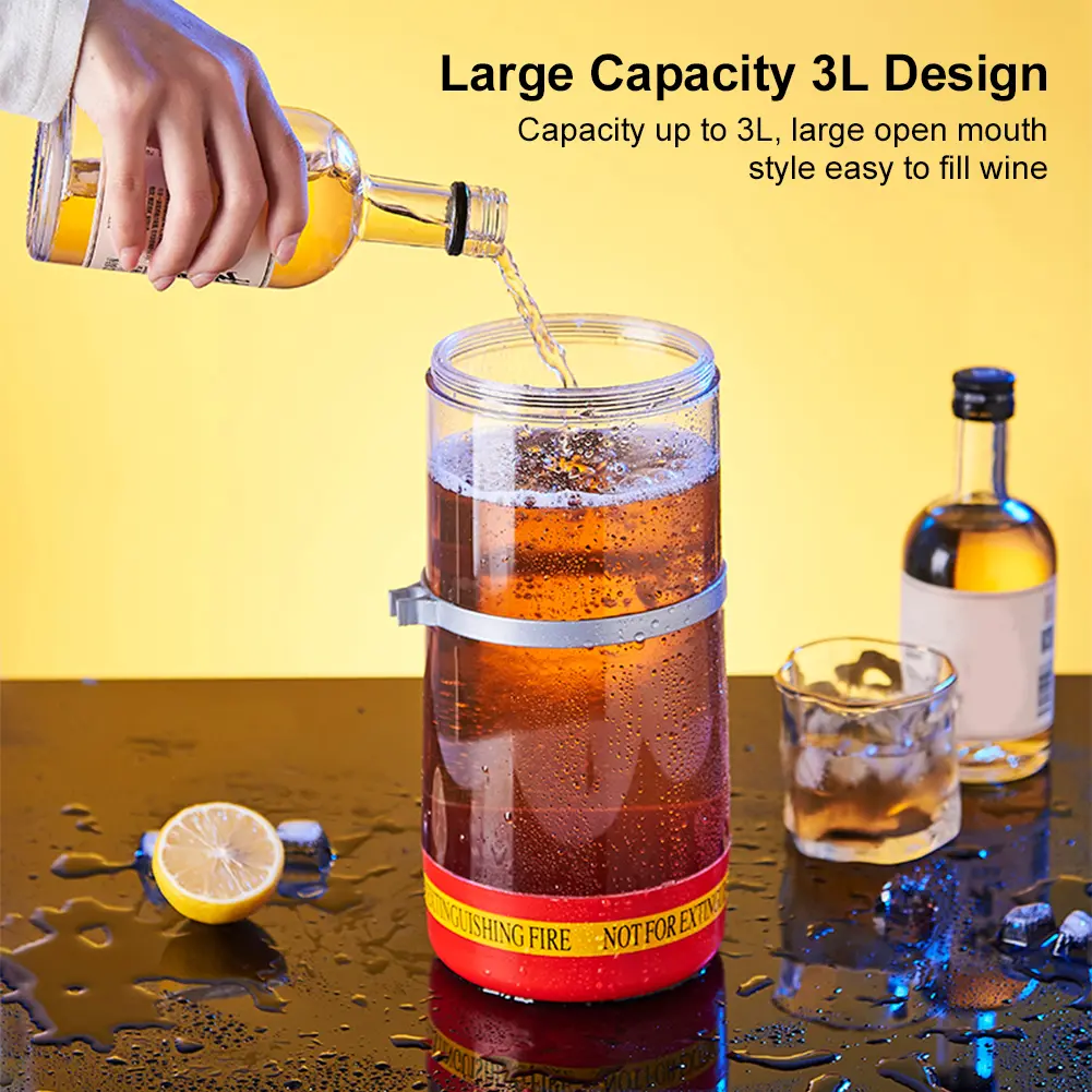 3L Shape Wine Drink Dispenser Portable Beer Container Liquor Dispenser Machine for Beer Wine Cocktail Beverage
