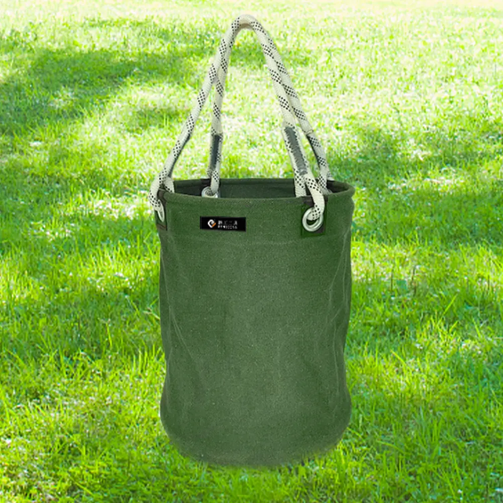 Canvas Tool Bucket Bag with Plastic Bottom Tool Storage Bucket All-Purpose Tool Bucket for Electrician for Garden Cleaning Tool