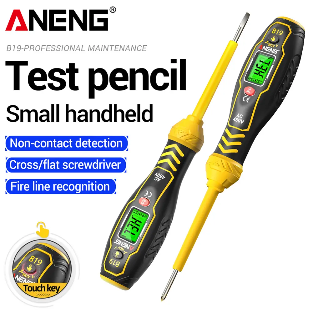 B19 Voltmeter Tester Pen Buzzer Alarm Diagnostic Breakpoint Finder Non-Contact Test Voltage Measurement Tool for Household