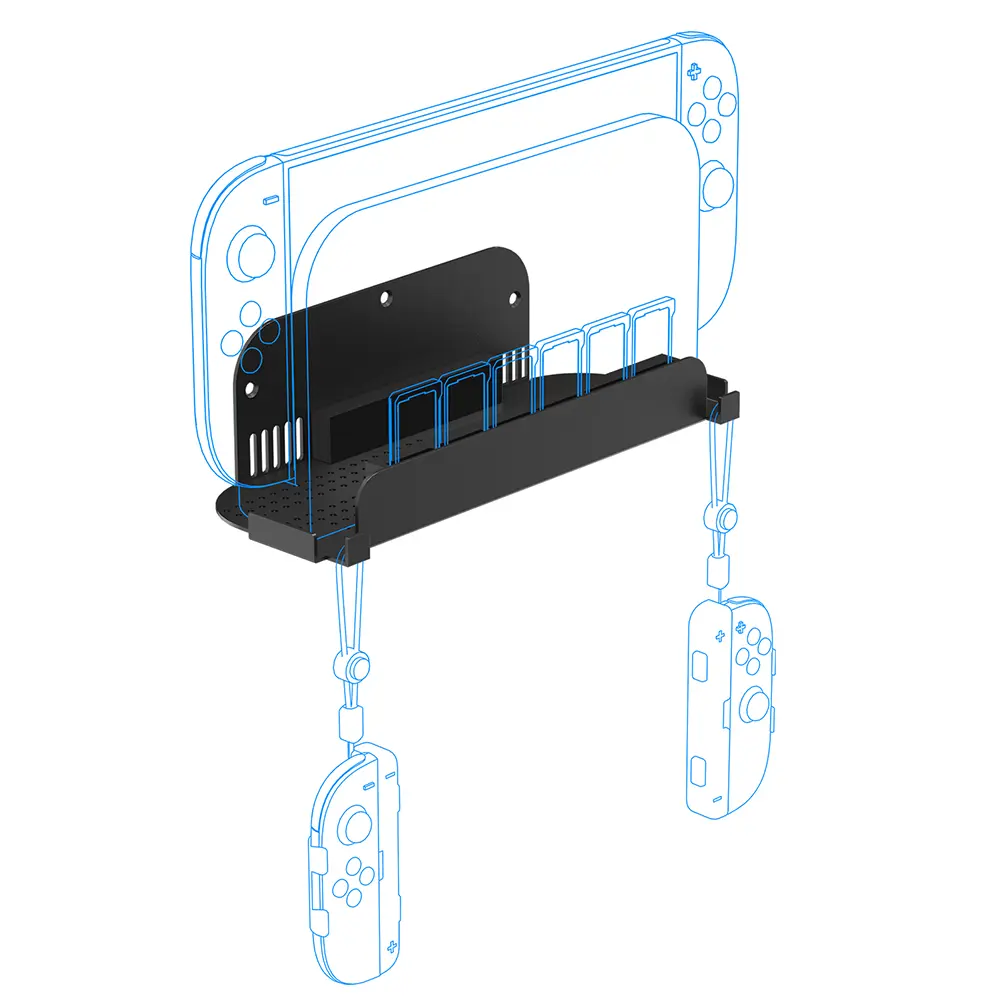 Wall Mount Host Stand for Nintendo for Switch 2 Metal Wall Mount W/ Controller Hook Wall Stand Holder for Switch for Switch OLED