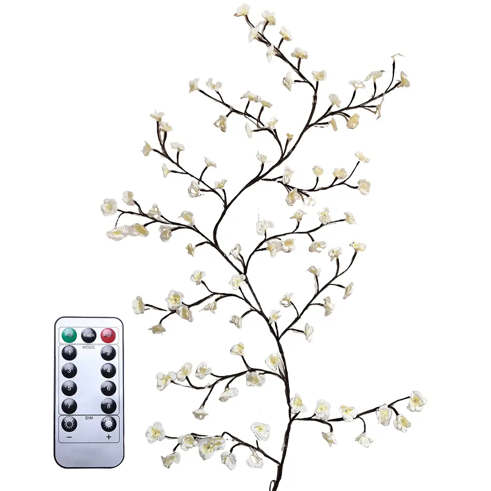 48/72/96/144LED Blossom Plum Night Light USB Charging Bendable Branch Light Remote Control for Christmas Party Wall Decoration