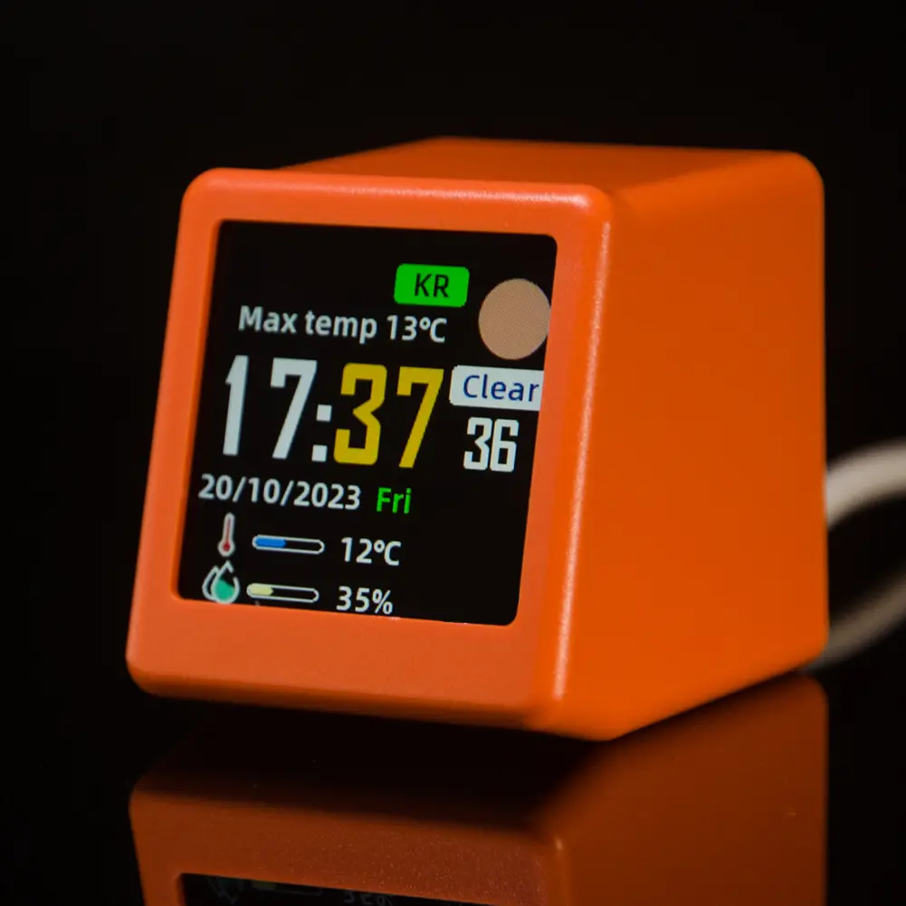WiFi Wireless Weather Station Portable Color Display Digital Calendar Plug In Temperature and Humidity Monitor for Home Decor