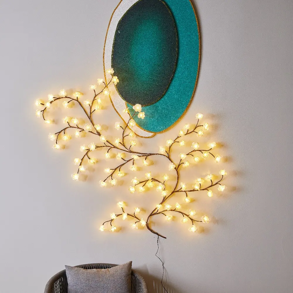 48/72/96/144LED Blossom Plum Night Light USB Charging Bendable Branch Light Remote Control for Christmas Party Wall Decoration