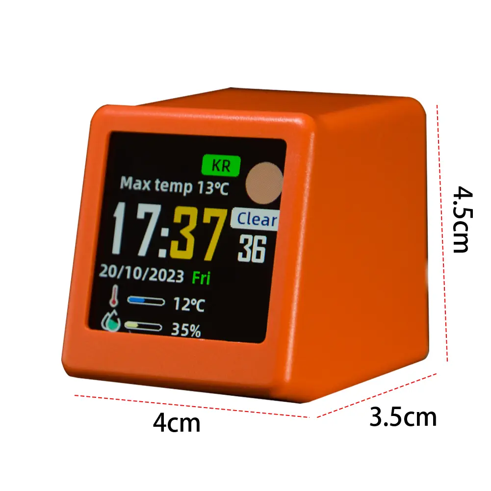 WiFi Wireless Weather Station Portable Color Display Digital Calendar Plug In Temperature and Humidity Monitor for Home Decor