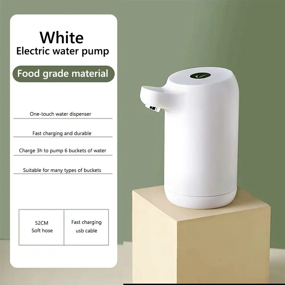 Automatic Water Dispenser 1200mAh Electric Drinking Water Pump USB Rechargeable Portable Water Pump for Outdoor Water Buckets