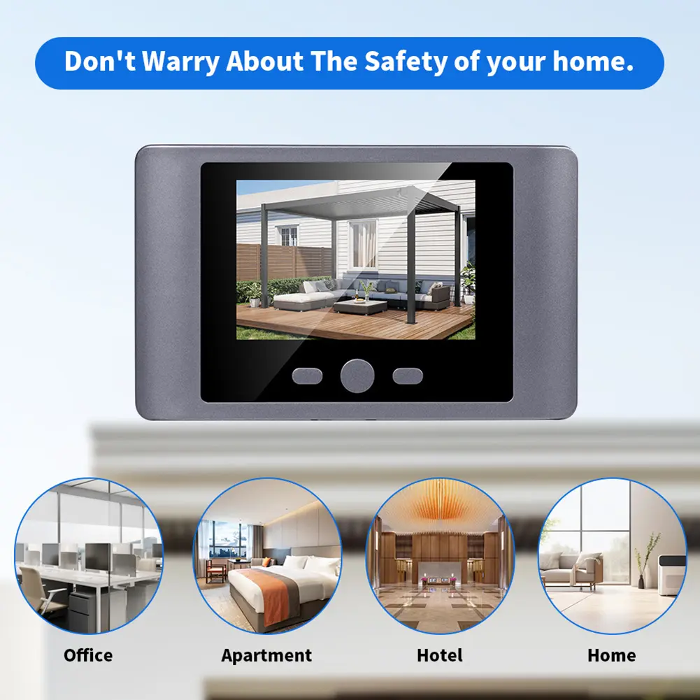Mini Peephole Smart Wireless Door Viewer Camera PIR Motion Detection Digital Door Viewer 2.8 Inch Doorbell Door Camera 2000mAh