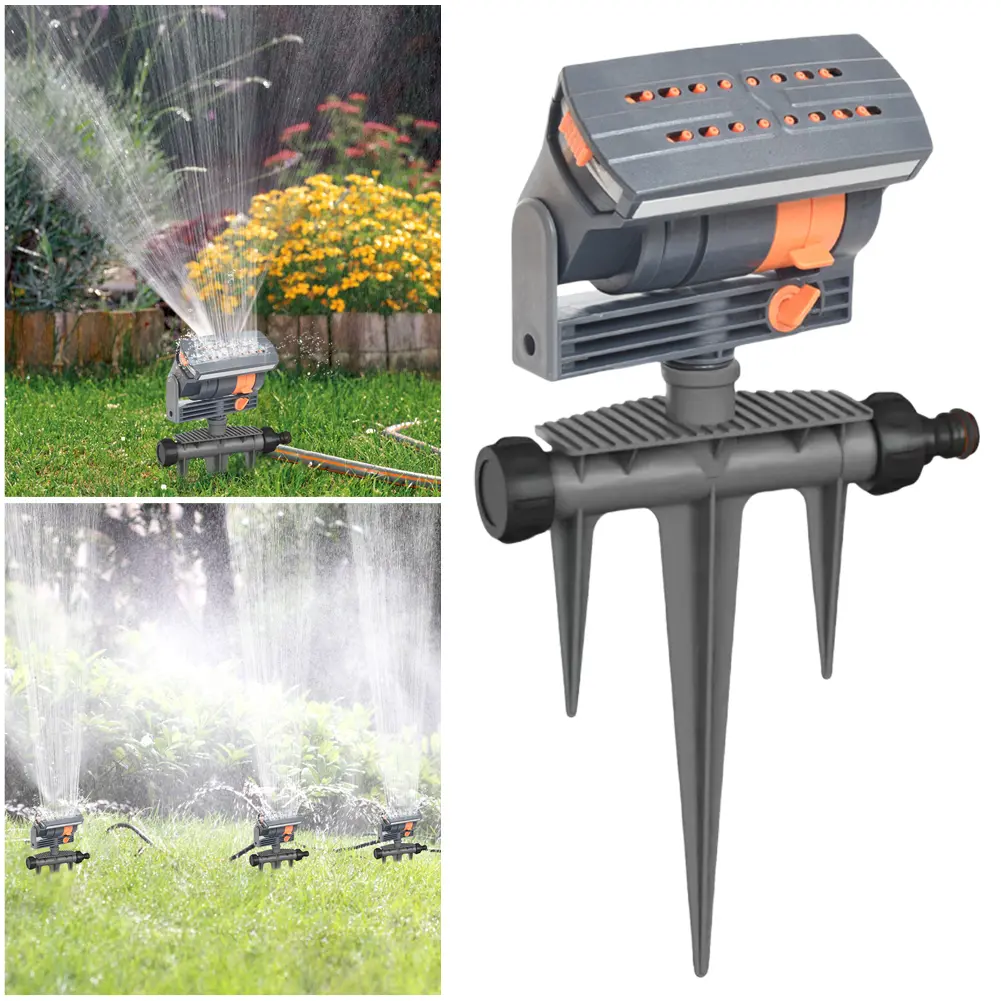 Oscillating Sprinkler Lawn Swing Sprinkler 16 Nozzles Garden Sprayer Adjustable Flow Watering Device for Plants Grasses Flowers