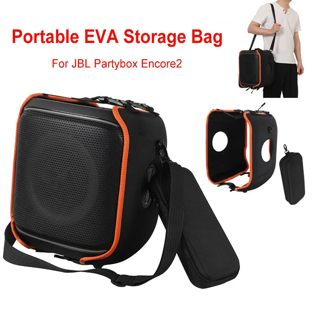 Speaker Carry Case Large Capacity Portable Protective Case with Mic Pocket Outdoor Travel Speaker Case for JBL Partybox Encore2