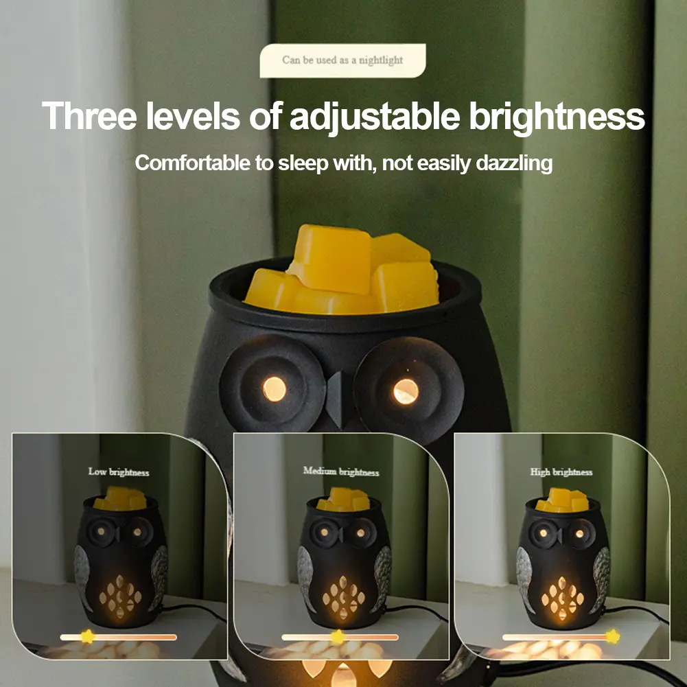 Owl Shape Electric Wax Melt Burner Owl Wax Melt Warmer Fragrance Warmer Night Light for Scented Waxs Fragrance Oil