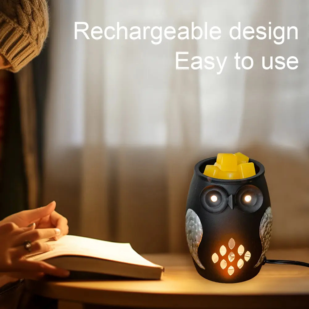 Owl Shape Electric Wax Melt Burner Owl Wax Melt Warmer Fragrance Warmer Night Light for Scented Waxs Fragrance Oil