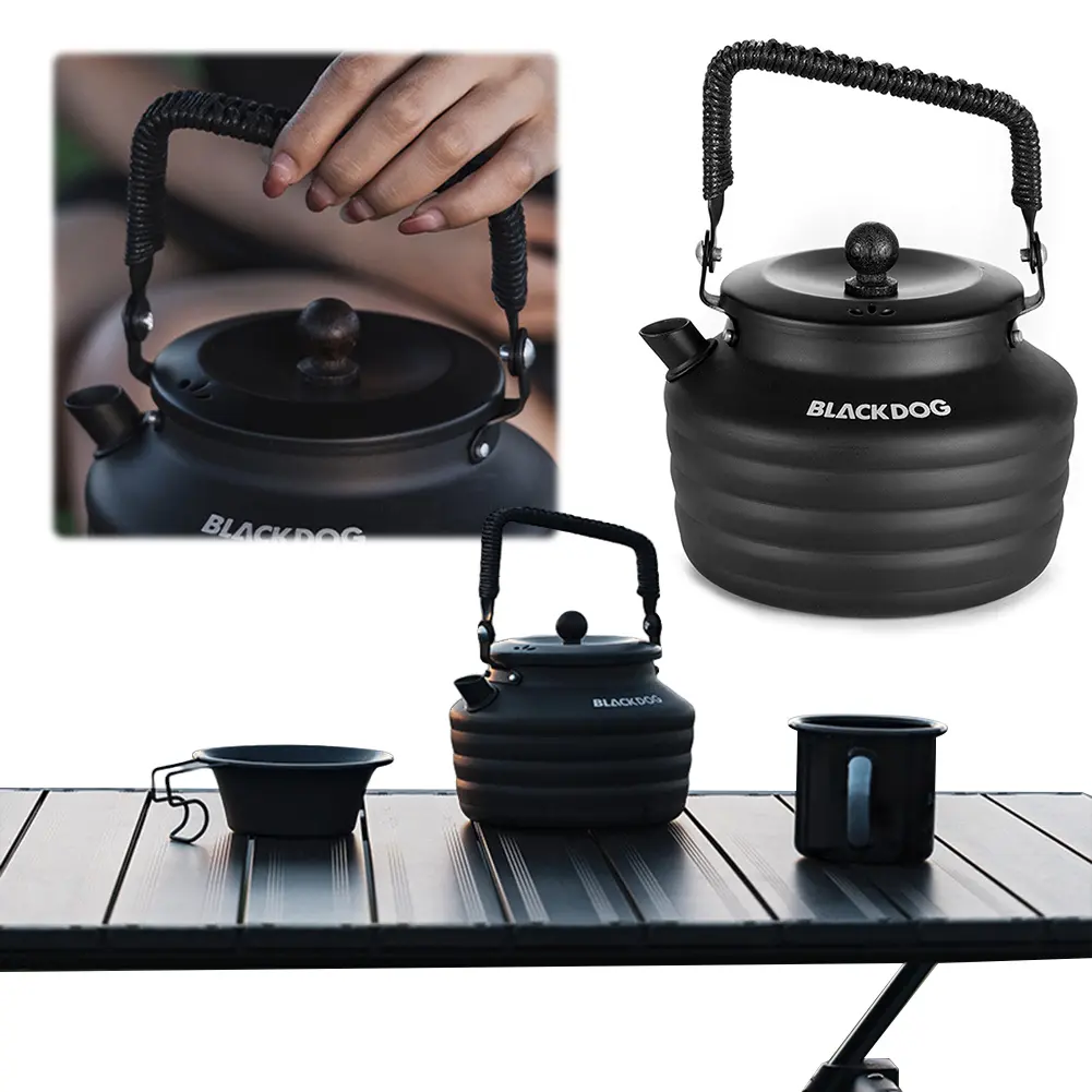 1.3L Outdoor Camping Kettle with Handle Portable Picnic Pot Outdoor Picnic Tableware Kettle for Outdoor Travel Camping