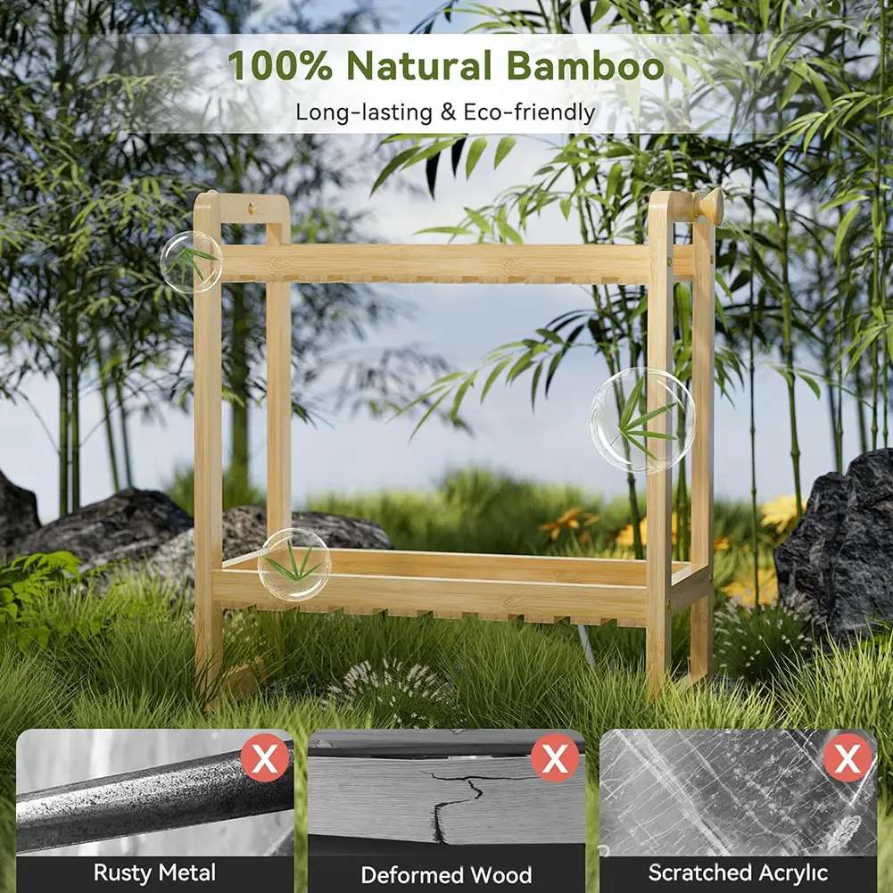 Bamboo Bathroom Organizers and Storage Shelves Over Toilet Bathroom Shelf Home Storage Rack for Small Bathroom Space Saver