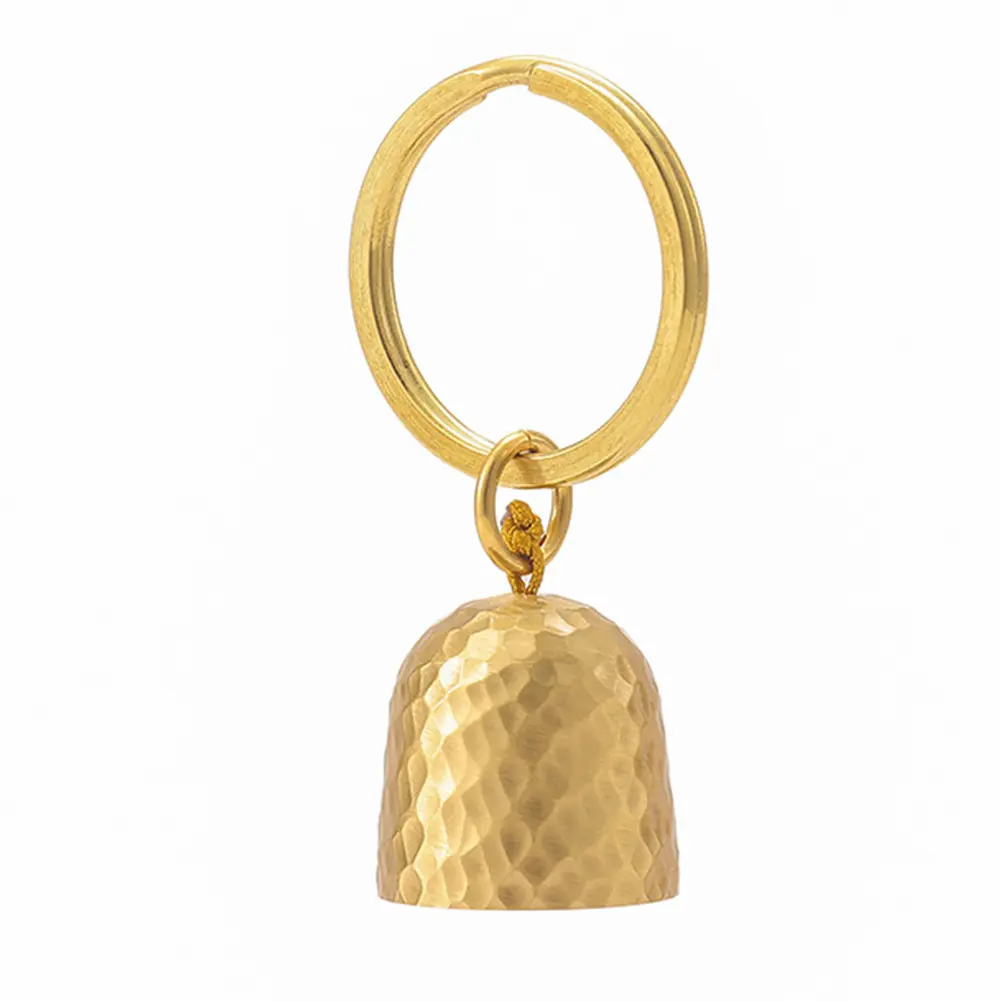 Brass Key Chain Bell Metal Bell Pendant Multifunction Bell Keychain Pendants Hanging Keyring Decoration for Camping Hiking