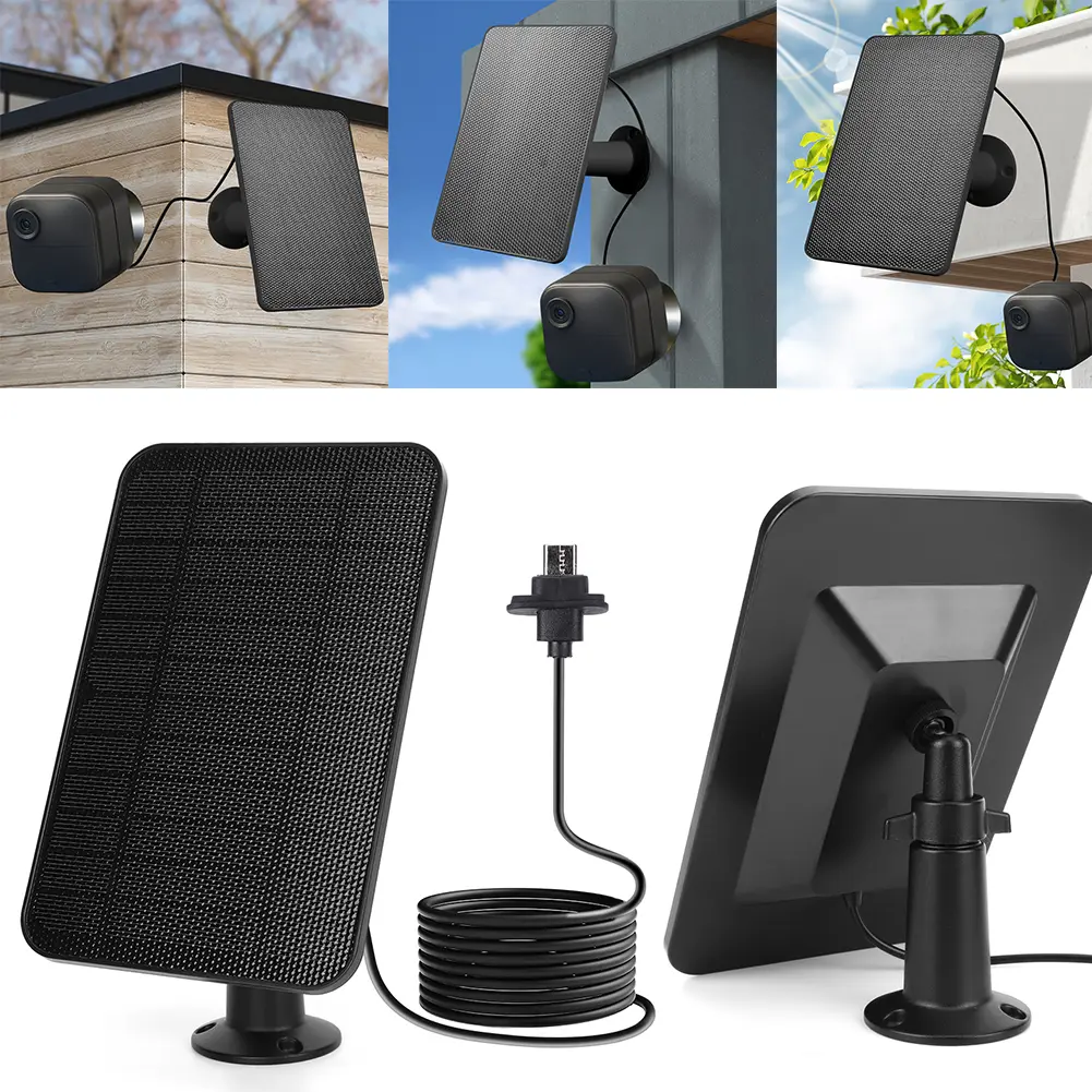 4W 5V Solar Panel 2000mAh Rechargeable Battery Solar Panel Kit with 4m Charging Cable&Rubber Plug for Blink Outdoor 4 (4th Gen)