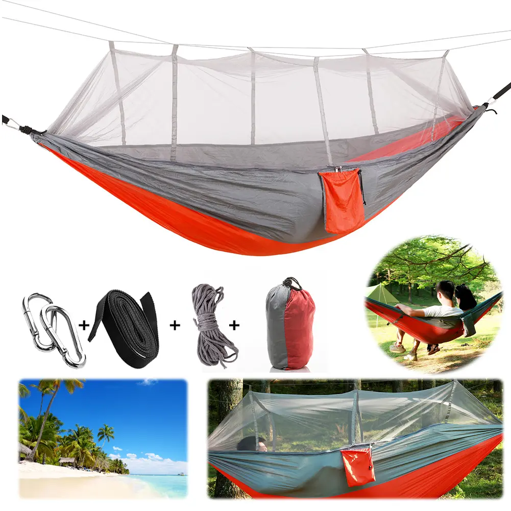 Professional Camping Hammock Breathable Lightweight Single Hammock Lightweight Outdoor Garden Bed for Camping Hiking Backpacking