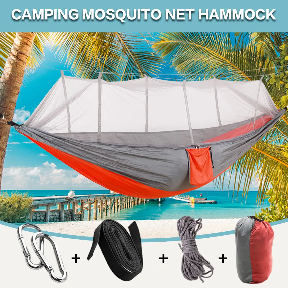 Professional Camping Hammock Breathable Lightweight Single Hammock Lightweight Outdoor Garden Bed for Camping Hiking Backpacking