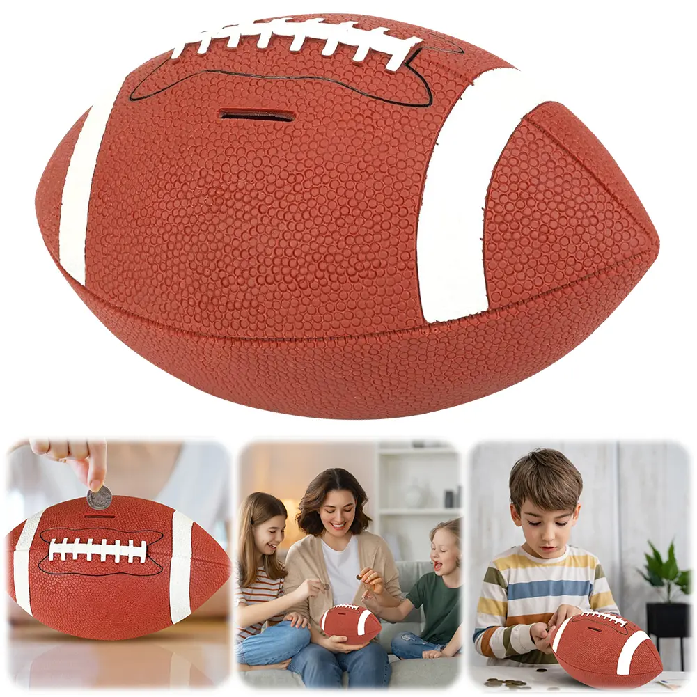 Football Piggy Bank Football Coin Bank Shatterproof Rugby Saving Bank Unbreakable Money Saving Box for Kids Boys