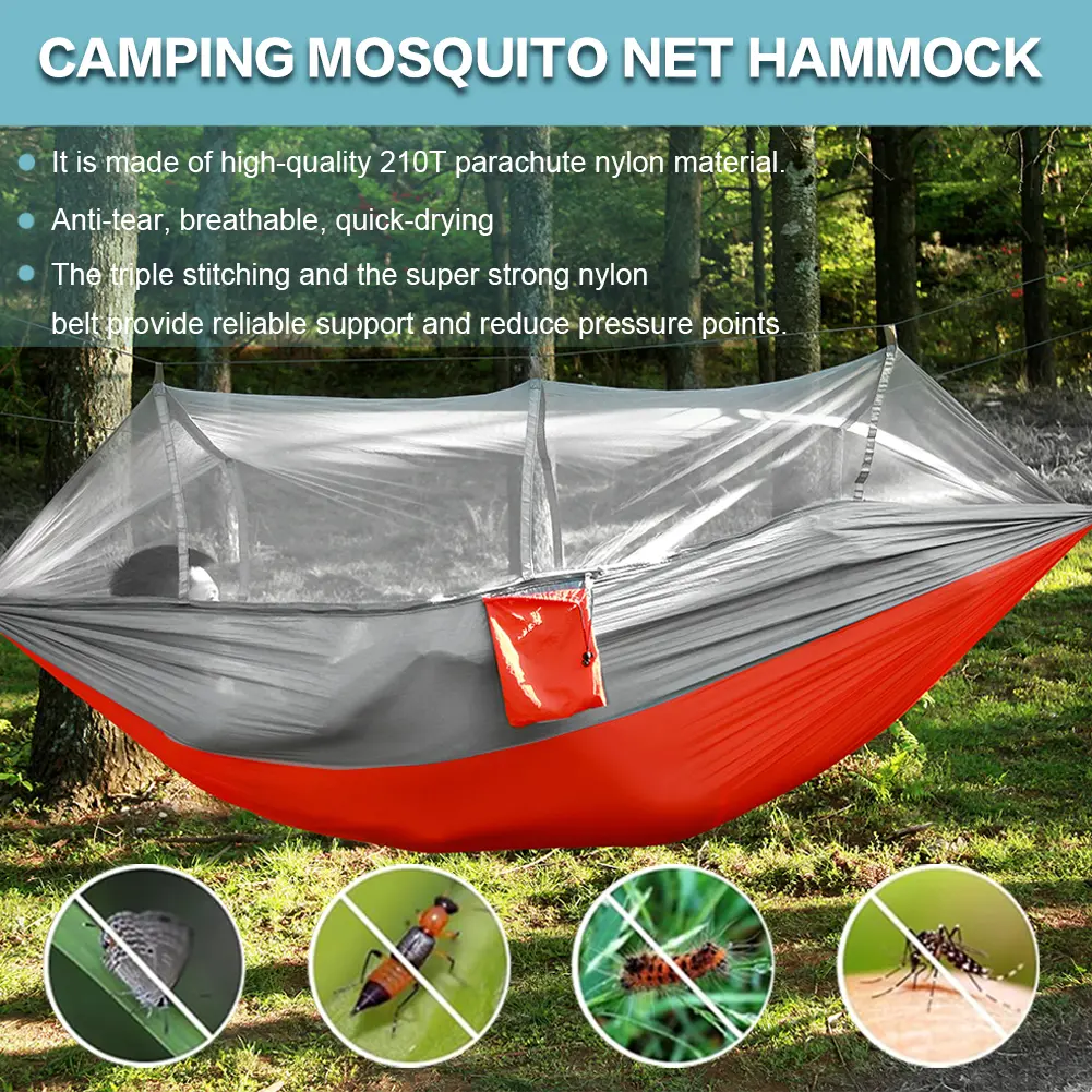Professional Camping Hammock Breathable Lightweight Single Hammock Lightweight Outdoor Garden Bed for Camping Hiking Backpacking