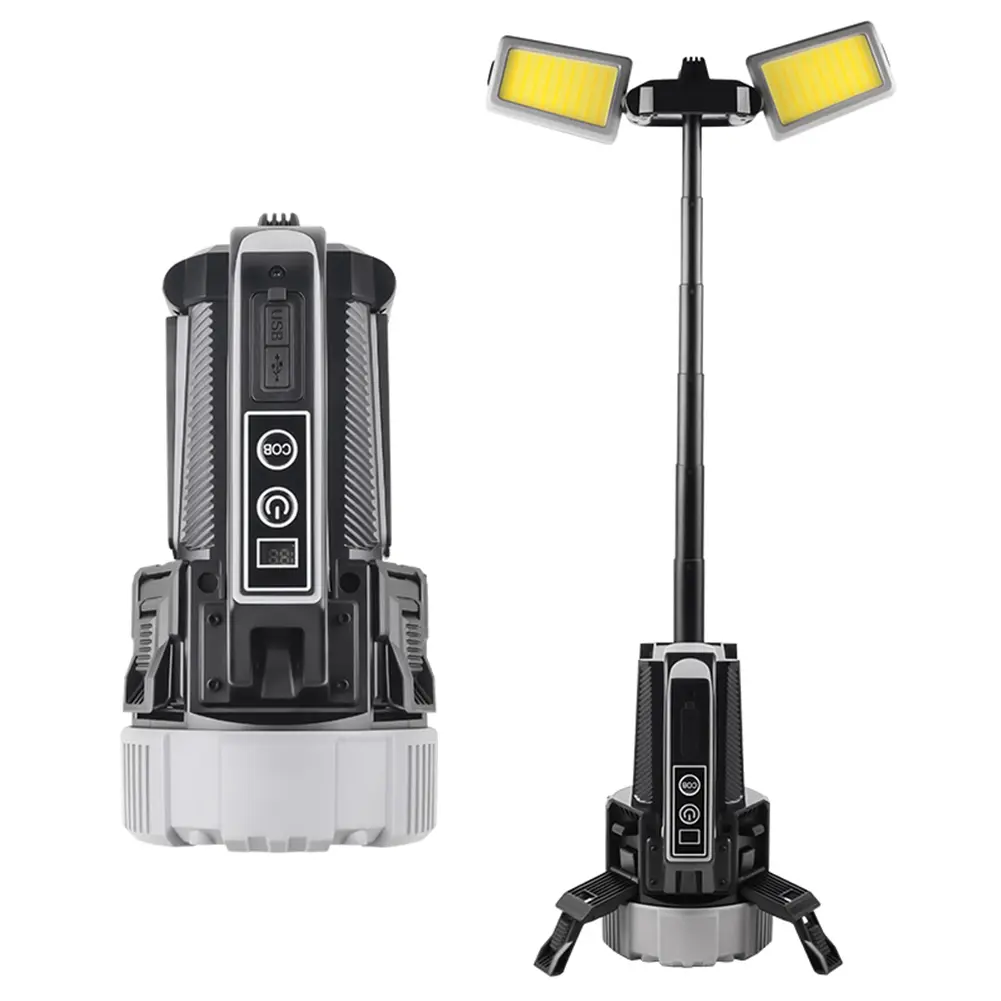 Telescopic Camping Light 9000mAh Super Bright Flashlight IPX4 Waterproof Portable Emergency Light Power Bank for Power Failure
