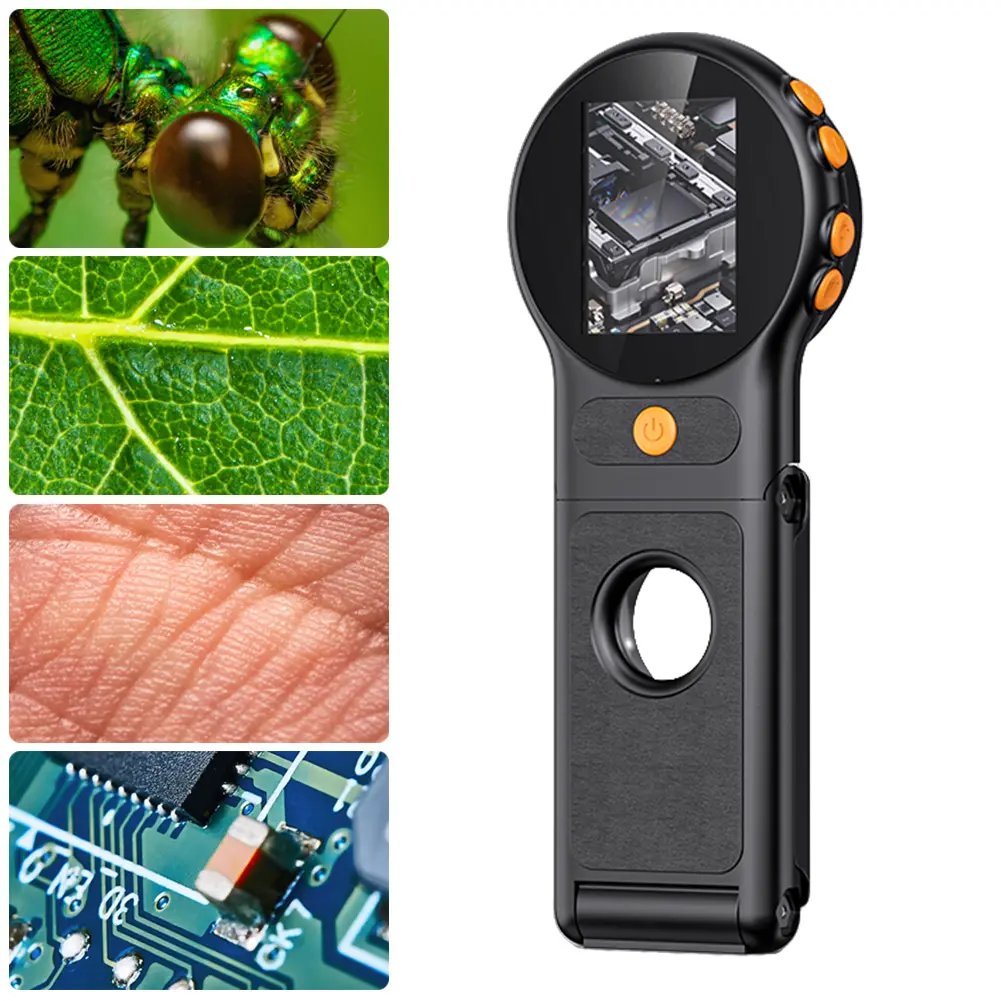 500X Magnification Digital Microscope 2MP Portable Handheld Microscope Rechargeable Microscope Camera for Jewelry Watch Repair