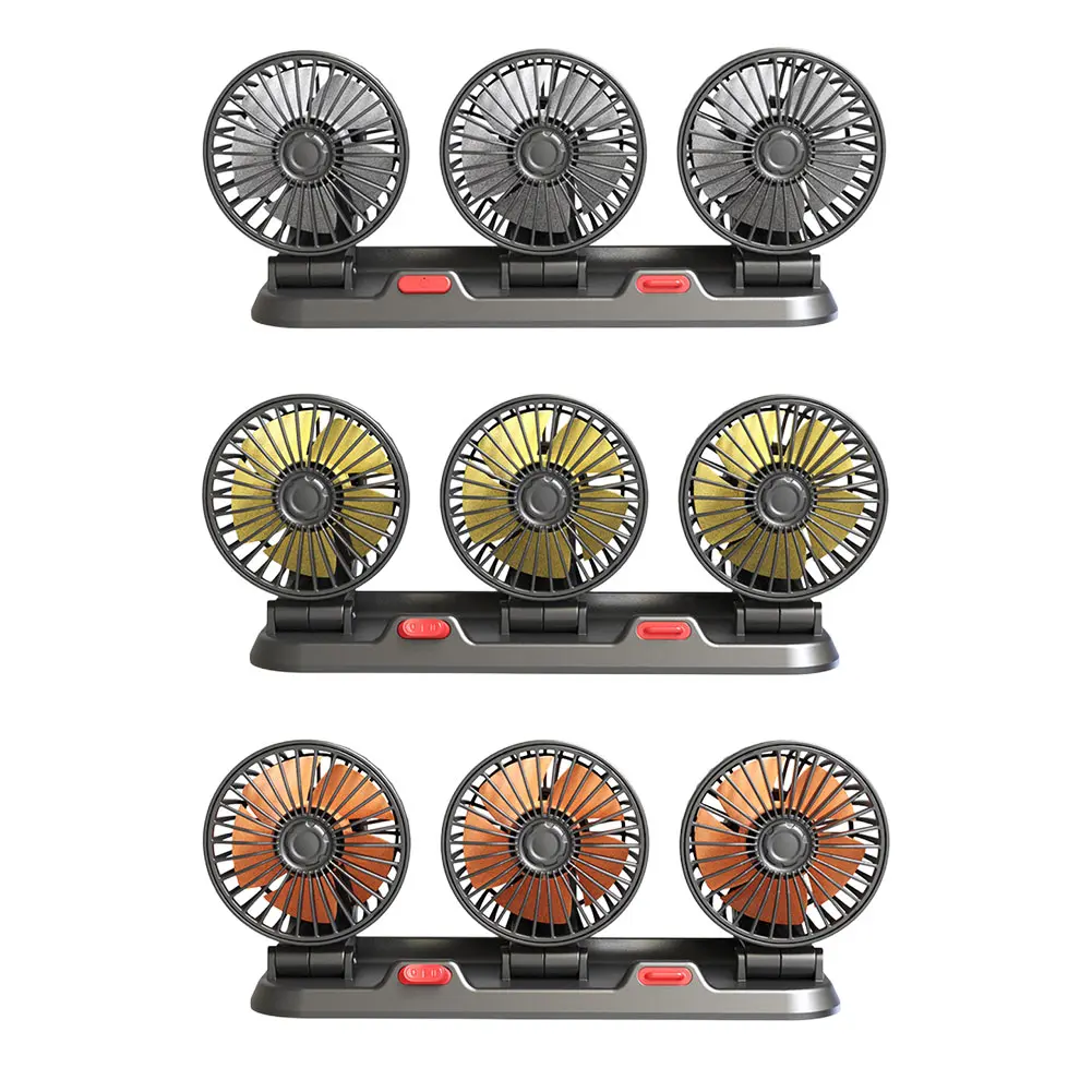USB/12V/24V Fan Cooler 2 Speeds Car Cooling Air Circulator Fan 360 Degree Rotatable for Car Truck Van SUV RV ATV Boat