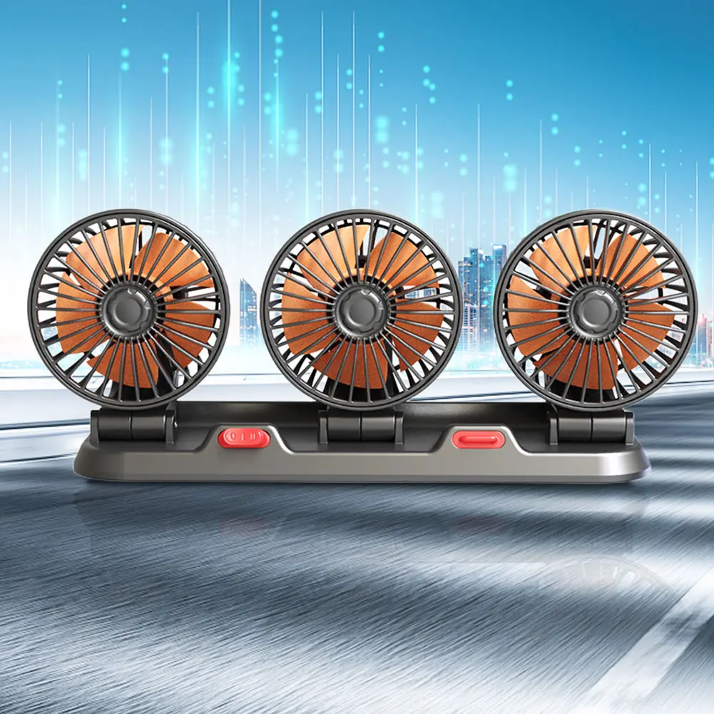 USB/12V/24V Fan Cooler 2 Speeds Car Cooling Air Circulator Fan 360 Degree Rotatable for Car Truck Van SUV RV ATV Boat