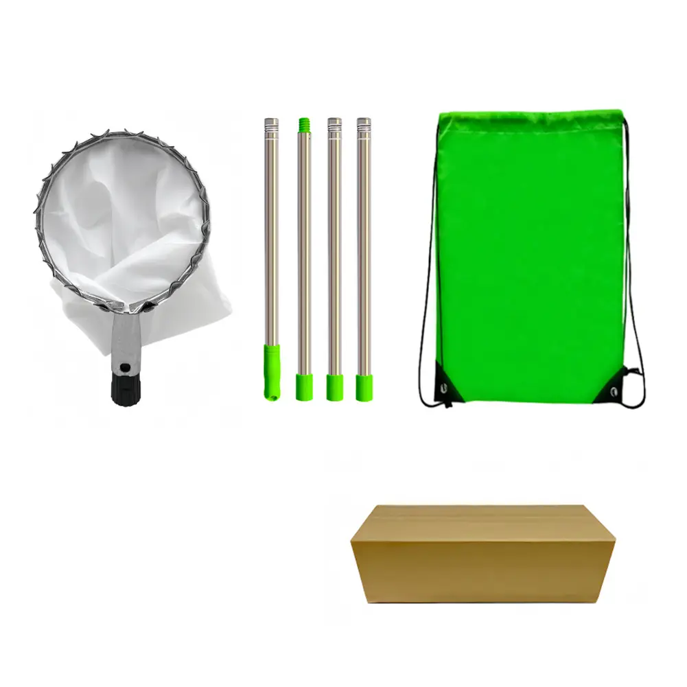 Fruit Picker Pole W/ Storage Bag Stainless Steel Pole Apple Picker Pole Fruits Picker Tool Splicing Rod Fruit Picker Garden Tool