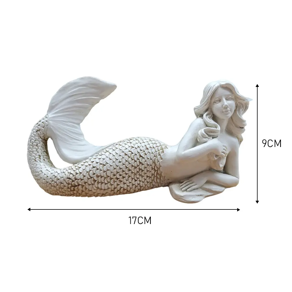 Resin Mermaid Sculpture Room Office Character Figurine Ornaments Statues Home