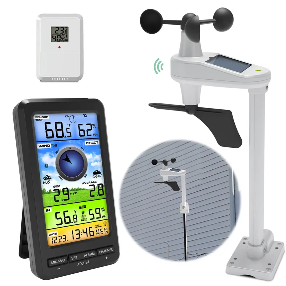 WiFi Weather Station Temperature Humidity Wind Speed/Direction Wireless Weather Station Smart Weather Station for Smart Home