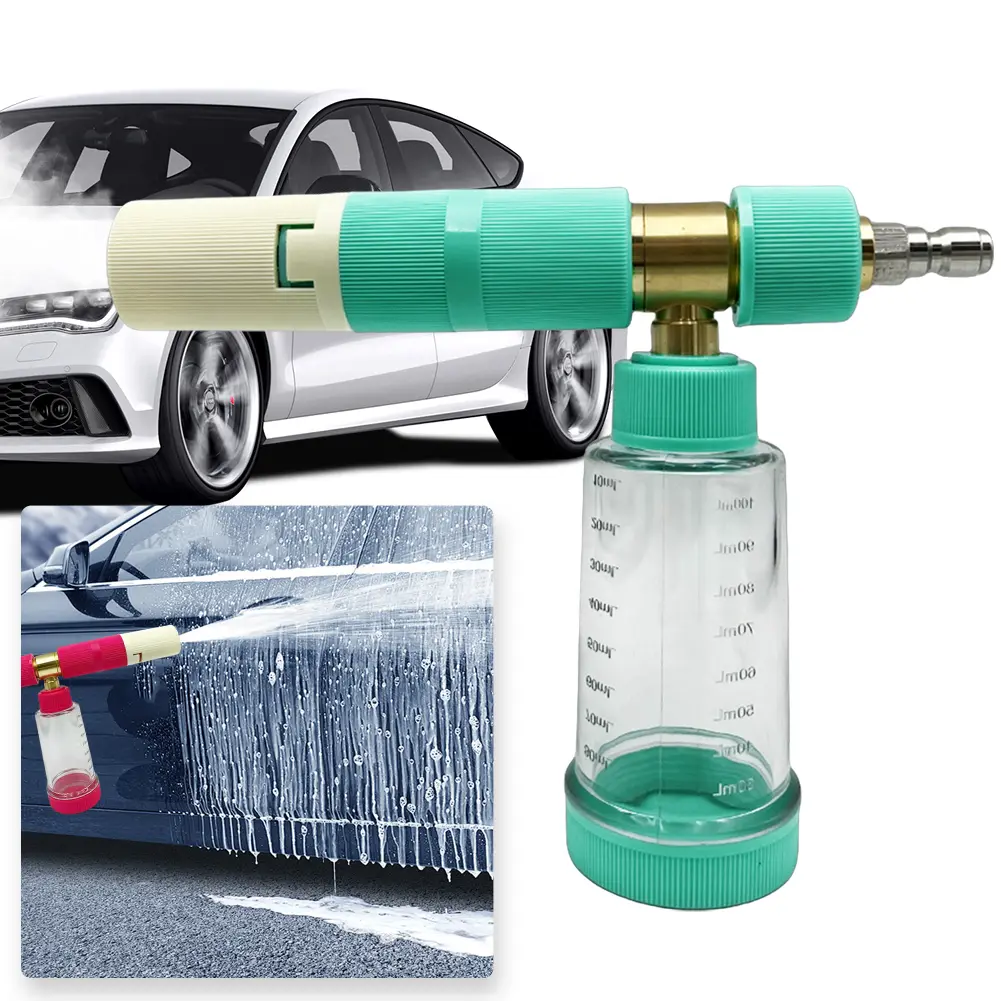 100ml Pressure Washer Gun with 1/4 Inch Quick Connector High Pressure Snow Foam Lance Adjustable for Cleaning Cars SUVs