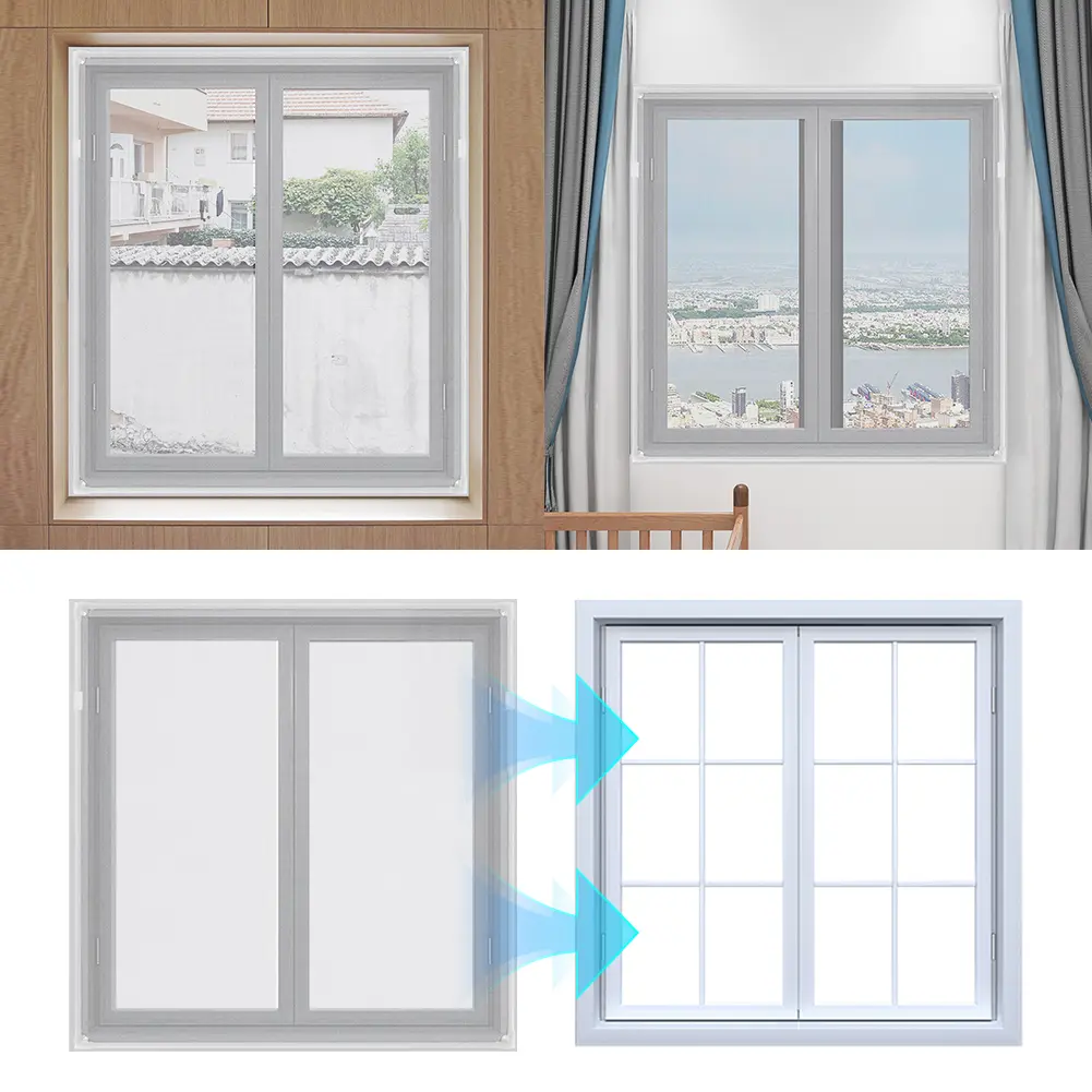 Magnetic Adjustable Window Screen Invisible Mosquito Window Screen DIY Window Screen Mesh Partition Keeps Bugs Out Let Breeze in