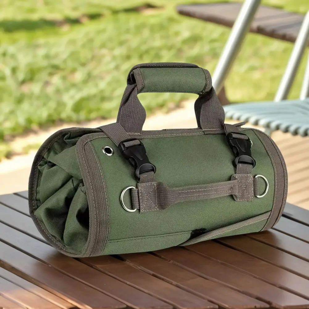 Roll Up Tool Bag Heavy Duty Tool Organizer Multi Pockets Portable Tool Roll Bag Oxford Cloth Tool Pouch for Handyman RV Owners