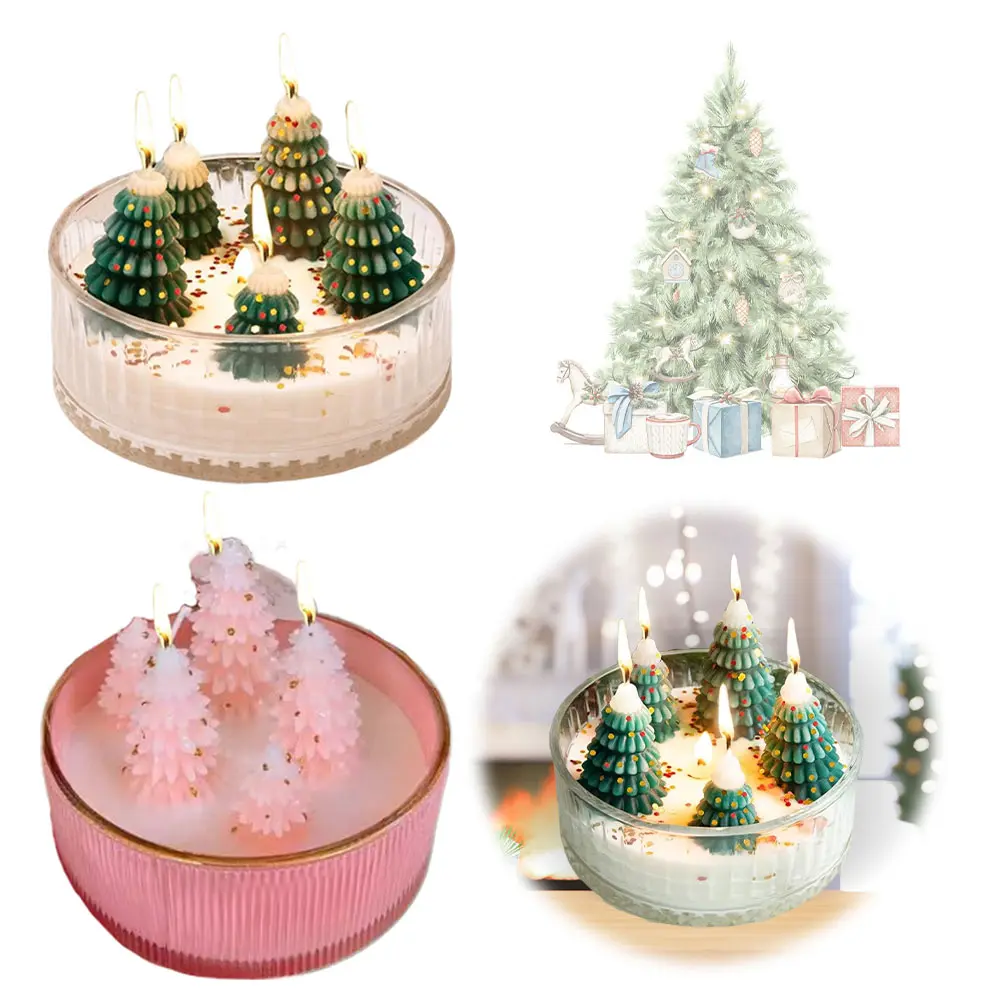 Christmas Scented Candle Christmas Decorations Indoor Christmas Tree Aromatherapy Candle for Party Room Table Decor Xmas Gifts