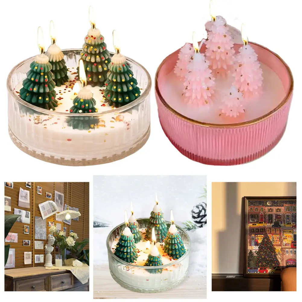 Christmas Scented Candle Christmas Decorations Indoor Christmas Tree Aromatherapy Candle for Party Room Table Decor Xmas Gifts