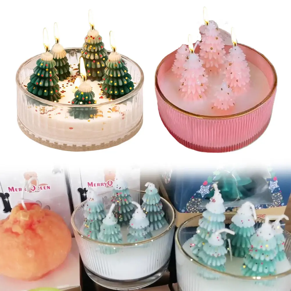 Christmas Scented Candle Christmas Decorations Indoor Christmas Tree Aromatherapy Candle for Party Room Table Decor Xmas Gifts