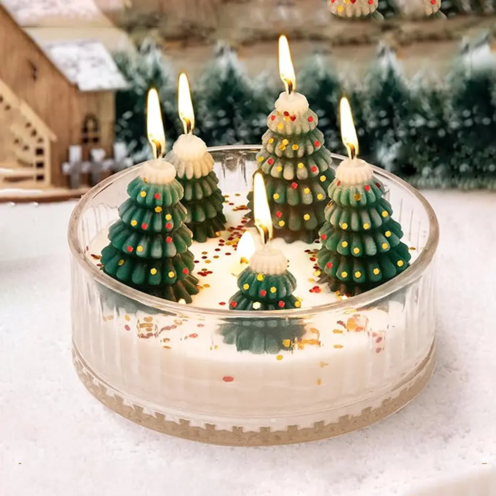 Christmas Scented Candle Christmas Decorations Indoor Christmas Tree Aromatherapy Candle for Party Room Table Decor Xmas Gifts