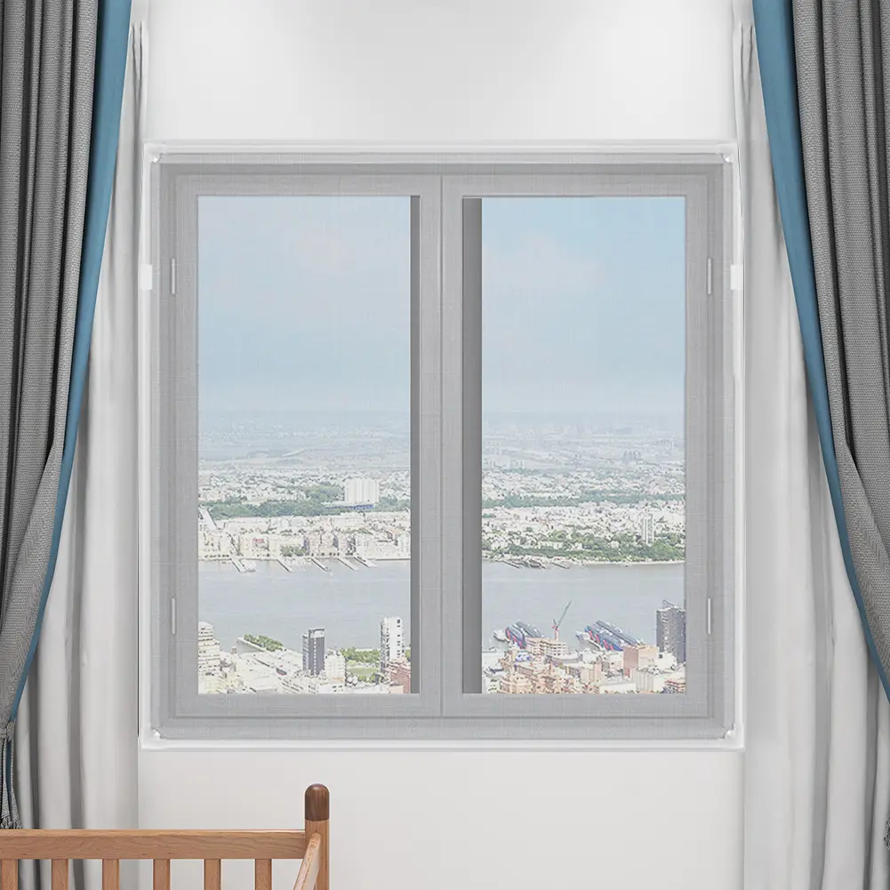 Magnetic Adjustable Window Screen Invisible Mosquito Window Screen DIY Window Screen Mesh Partition Keeps Bugs Out Let Breeze in