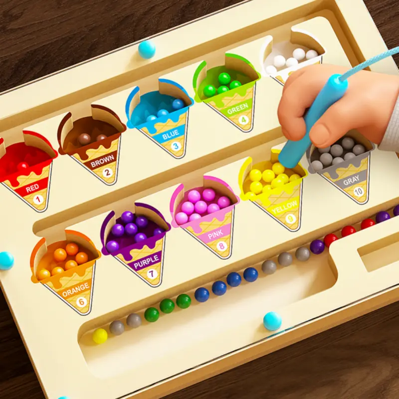 Magnetic digital bead magnetic maze toy for children's puzzle practice, attention and concentration training game for ages 2-6