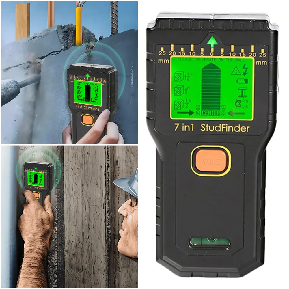 7 In 1 Wire Stud Finder LCD Screen Cable Scanner Multi-Purpose Electric Wall Finder for Metal AC Live Wire Detection