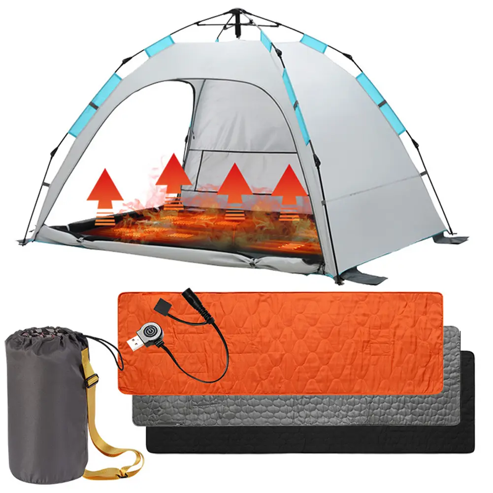 USB Heating Sleeping Mat Outdoor Electric Heating Pad Camping Heated Sleeping Mattress Winter Heating Mat for Camping Tent Mat