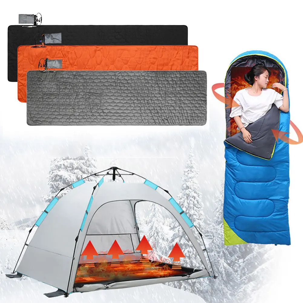 USB Heating Sleeping Mat Outdoor Electric Heating Pad Camping Heated Sleeping Mattress Winter Heating Mat for Camping Tent Mat