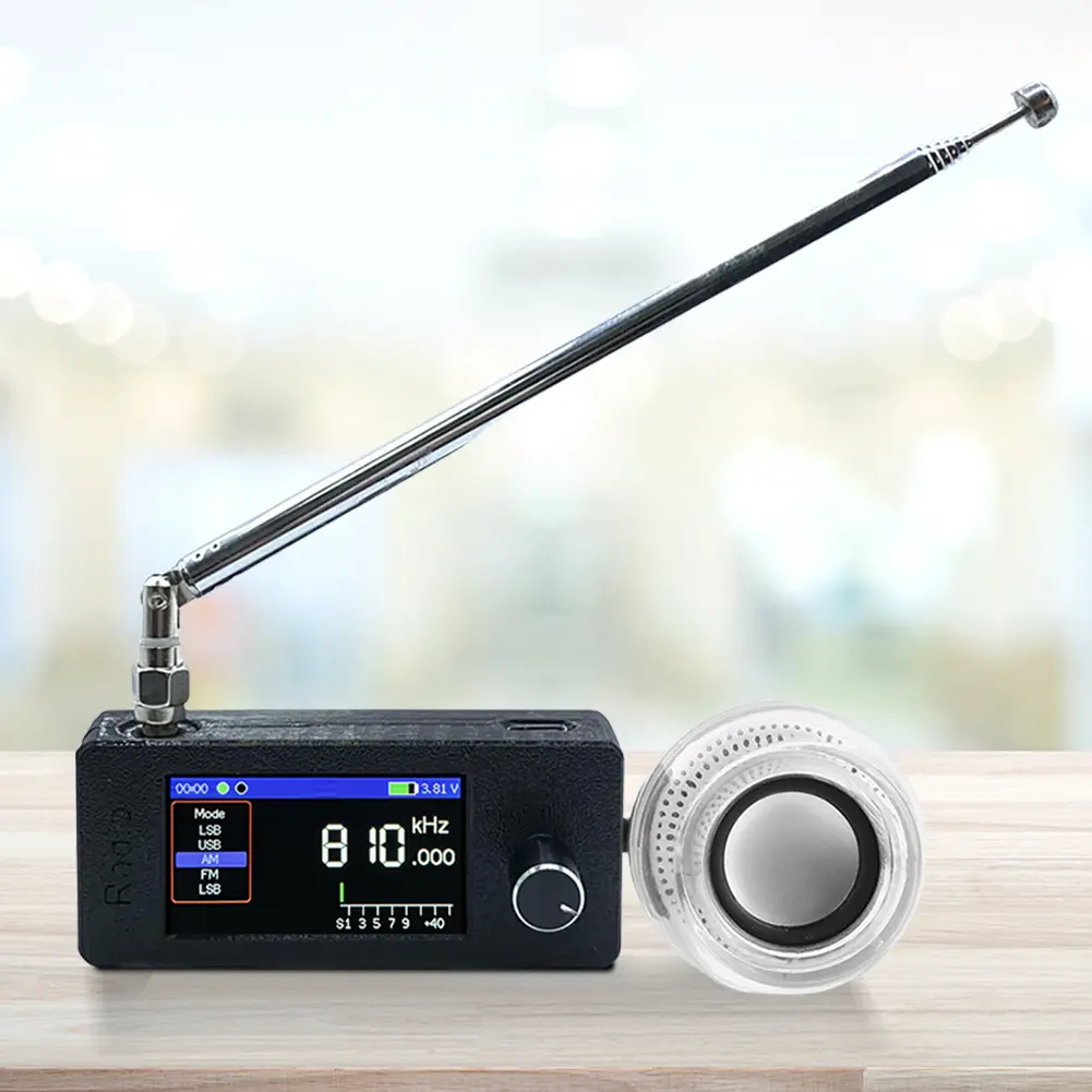 SI4732 0.5-108mhz Mini Radio LSB USB AM FM All Band Radio Receiver 1.9inch IPS Screen HF SW MW VHF Radio with External Speaker