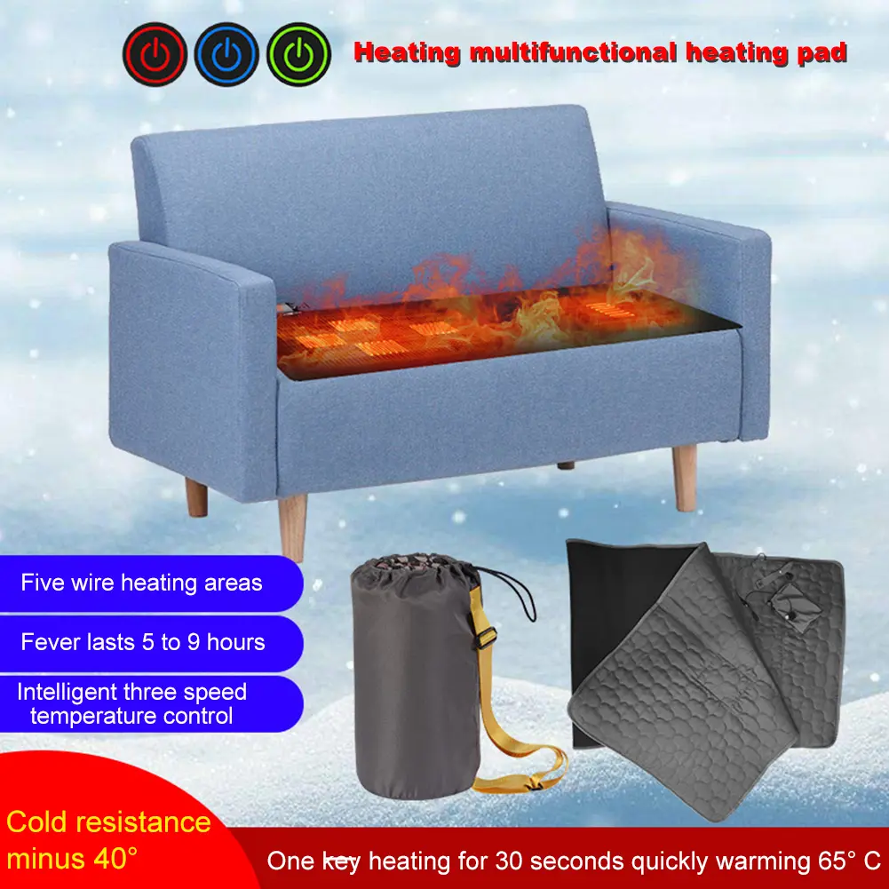USB Heating Sleeping Mat Outdoor Electric Heating Pad Camping Heated Sleeping Mattress Winter Heating Mat for Camping Tent Mat