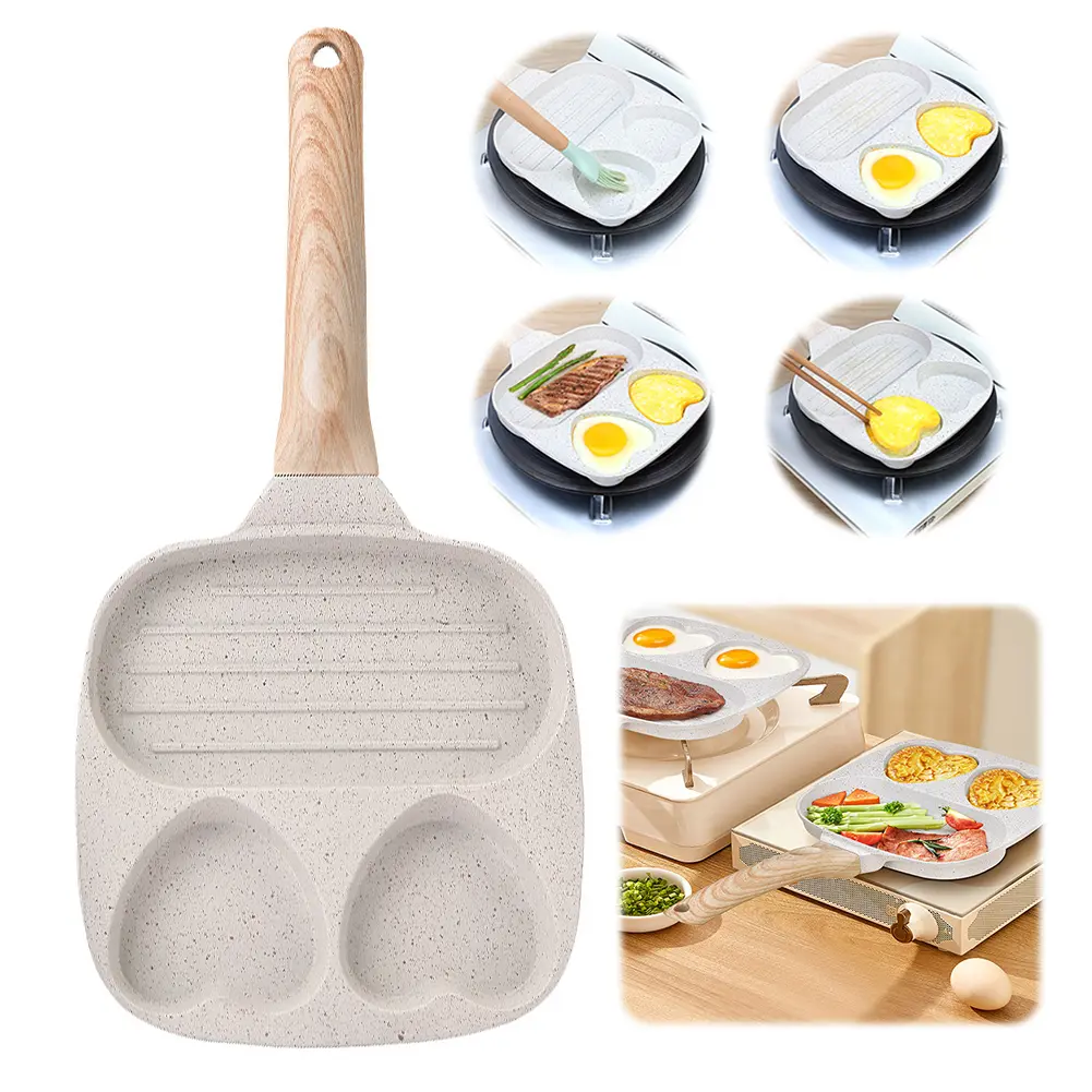 Eggs Frying Pan for Breakfast Pancake Burger Sandwiches Nonstick Easy Clean Pancake Pan for Gas Stove Induction Cooker