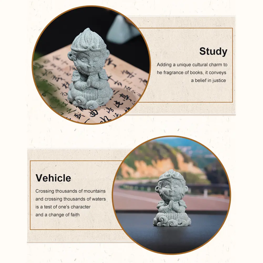 Small Monkey King Model Table Sun-Wukong Decoration Wukong Buddha Statue Chinese Myth Wukong Decor for Home Zen Decor