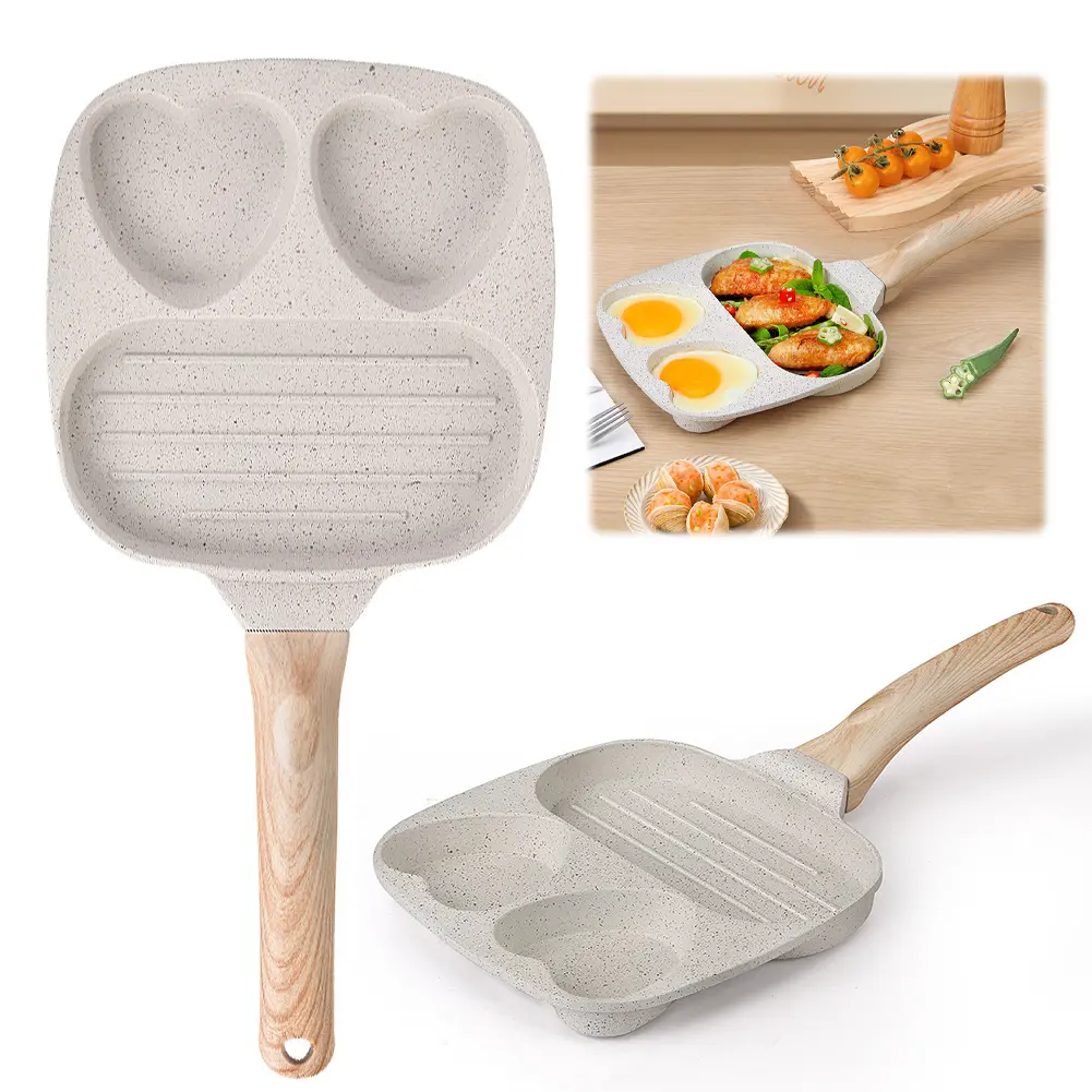 Eggs Frying Pan for Breakfast Pancake Burger Sandwiches Nonstick Easy Clean Pancake Pan for Gas Stove Induction Cooker