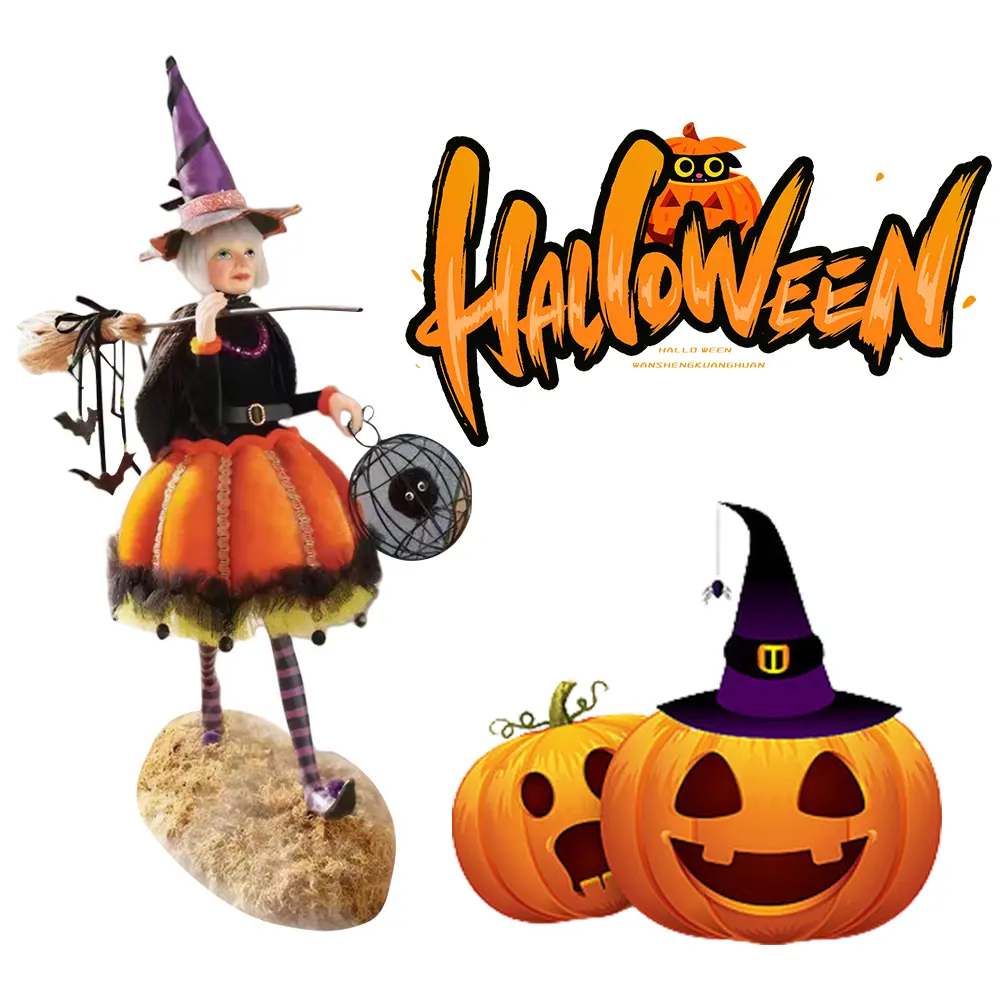 Witch Doll Statue Resin Witch Figurine Witch Home Decoration Sculpture for Home Living Room Bedroom Decoration