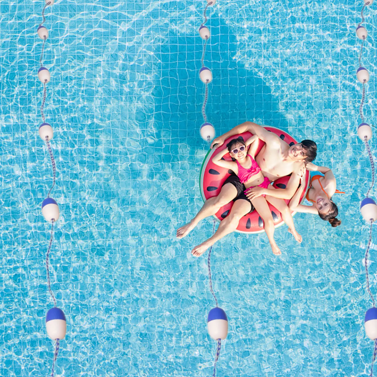 5.5m Swimming Pool Safety Divider Rope with 11 Floats & 2 Hooks Swimming Pool Lane Line Rope for Swimming Competition