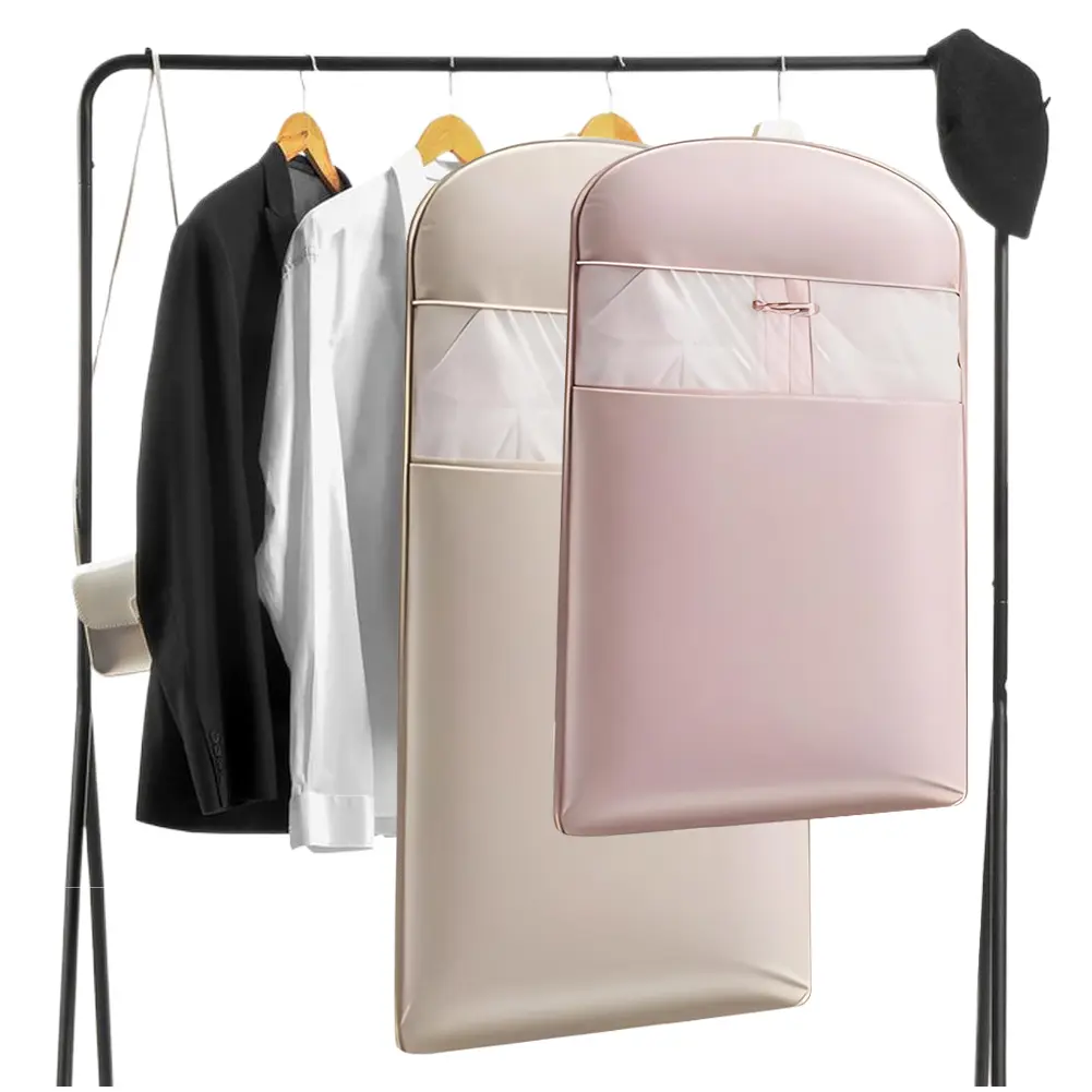 Self Compression Down Coat Bag Space Saving Clothes Storage Cover Dustproof Long Dress Bag Moisture-proof for Home Travel