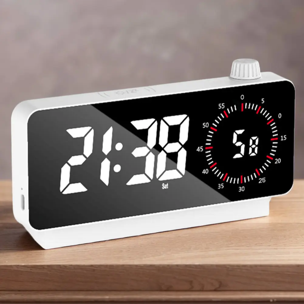 Digital Alarm Clock 1200mAh Temperature Date Countdown Table Clock Temperature Calendar Display Clock Desktop Clock Time Manager